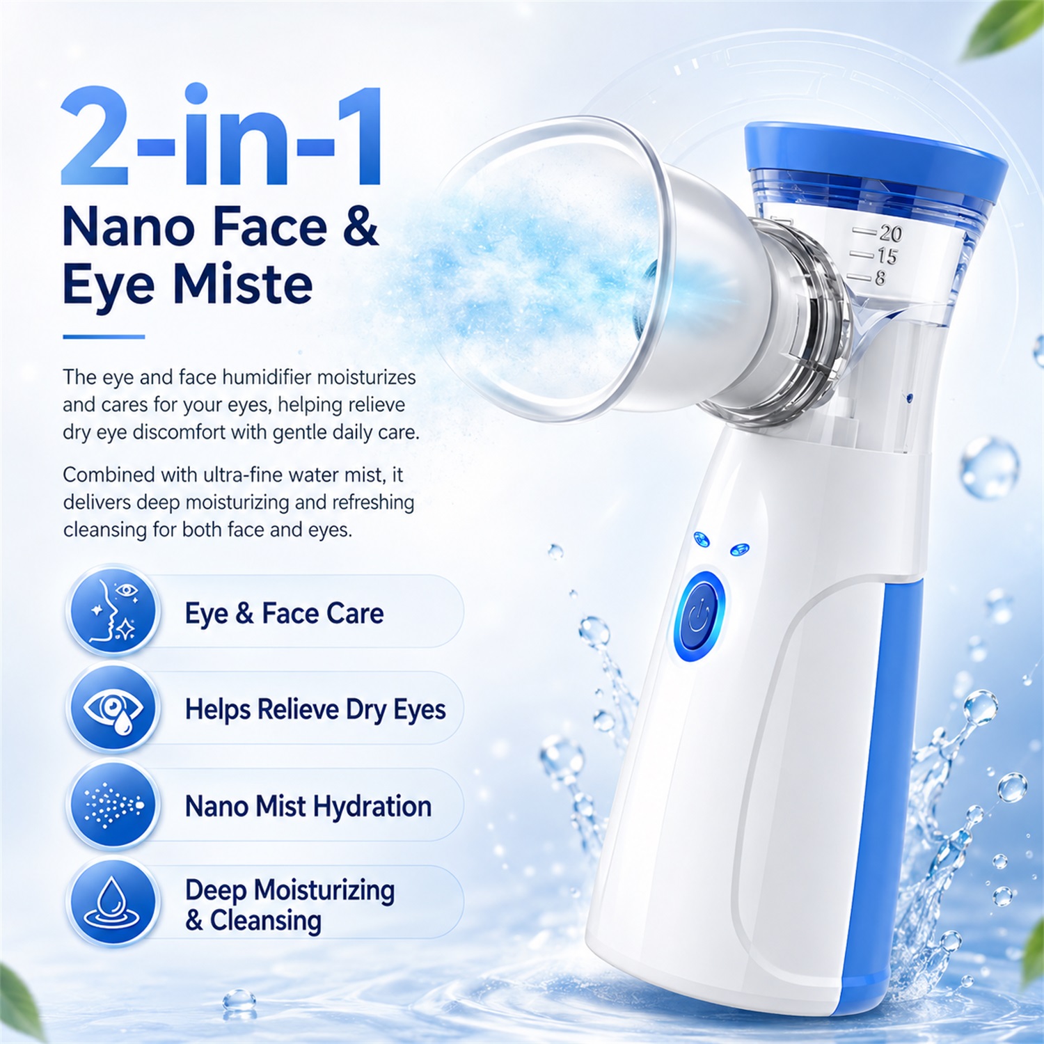 Face Steamer - Nano Mister Portatile per il Viso,